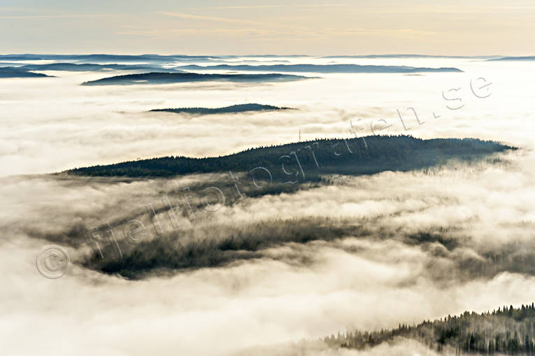 Låga moln över skog dimma, drönarbilder, drönarfoto, flygbild, flygbilder, Flygfoto, flygfoton, höst, Jämtland, Landskap, moln, skog, sommar, årstid, årstider