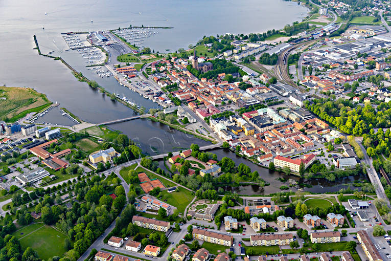 Mariestad Vänern Flygfoto drönarbilder, drönarfoto, flygbild, flygbilder, Flygfoto, flygfoton, Mariestad, sommar, städer, Vänern, Västergötland