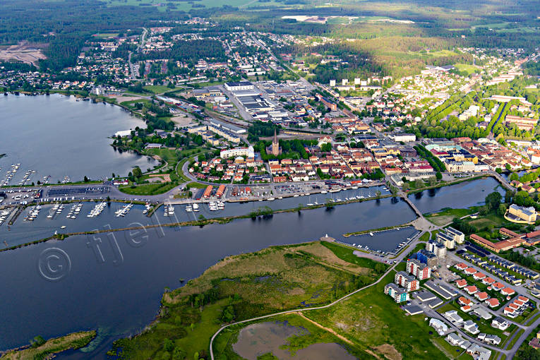 Mariestad Vänern Flygfoto drönarbilder, drönarfoto, flygbild, flygbilder, Flygfoto, flygfoton, Mariestad, sommar, städer, Vänern, Västergötland