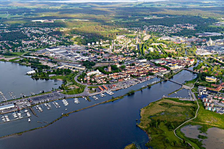 Mariestad Vänern Flygfoto drönarbilder, drönarfoto, flygbild, flygbilder, Flygfoto, flygfoton, Mariestad, sommar, städer, Vänern, Västergötland