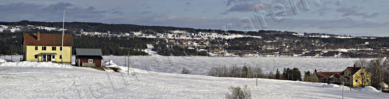 NTO och gamla Konsum i Vålbacken Brunflo, gården, Jämtland, Konsum, Landskap, NTO, panorama, panoramabilder, Storsjön, vinter, Vålbacken