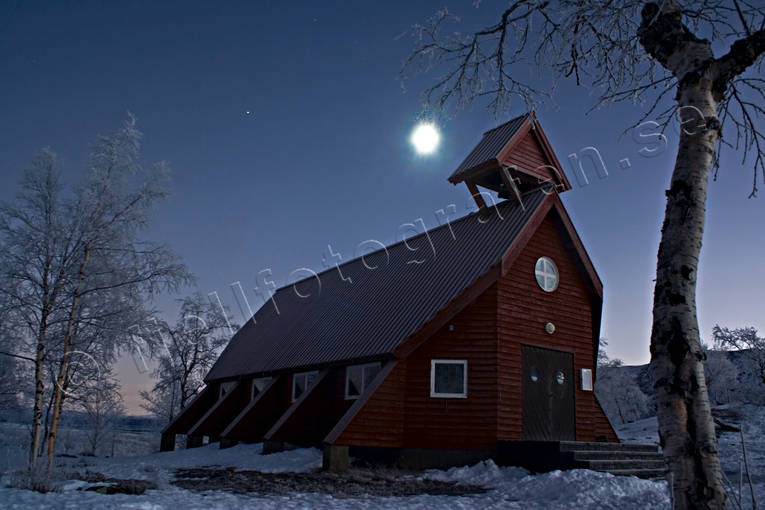 byggnader, Gllivare kommun, kapell, lappland, Nikkaluokta, solnedgng, soluppgng, vinterbild