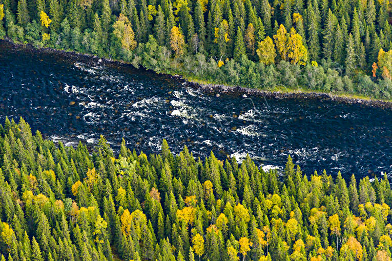 Norängesströmmen i Åreälven drönarbilder, drönarfoto, flygbild, flygbilder, Flygfoto, flygfoton, höst, Jämtland, Norängesströmmen, vattendrag, Åreälven, älvar