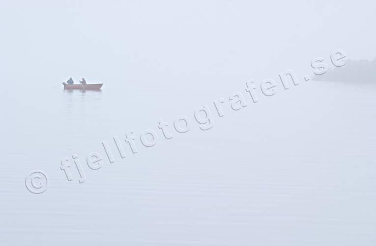 arbete, btfiske, dimma, fiske, lappland, ntupptagning, Torne Trsk, yrkesfiske