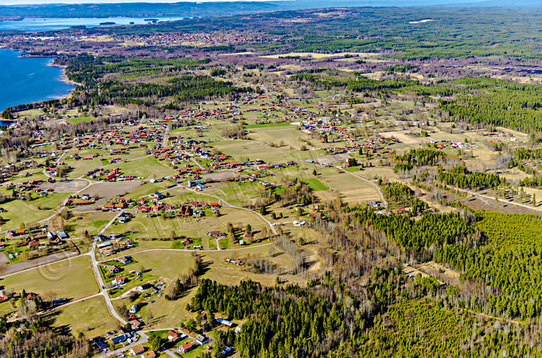 Nusnäs Dalarna Flygfoto Dalarna, drönarbilder, flygbilder, Flygfoto, Nusnäs, samhällen, vår