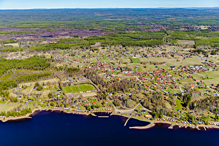 Nusnäs Dalarna Flygfoto Dalarna, drönarbilder, flygbilder, Flygfoto, Nusnäs, samhällen, Siljan, strand, vår