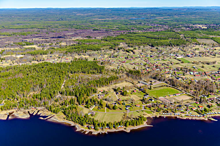 Nusnäs Dalarna Flygfoto Dalarna, drönarbilder, flygbilder, Flygfoto, Nusnäs, samhällen, Siljan, strand, vår