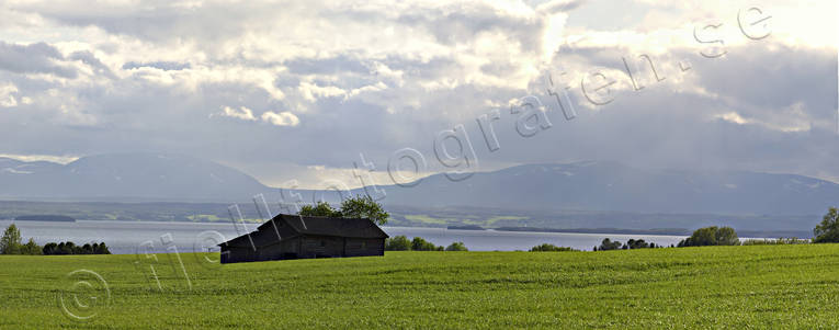 Oviksfjällen och Storsjön från Rödön fjäll, himmel, Jämtland, Landskap, Oviksfjällen, panorama, panoramabilder, Rödön, sommar, Storsjön