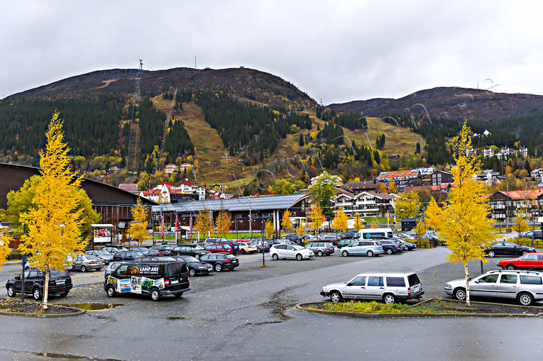 Parkering Åre holiday club, höst, Jämtland, parkering, samhällen, Åre, Åre by, Åreskutan