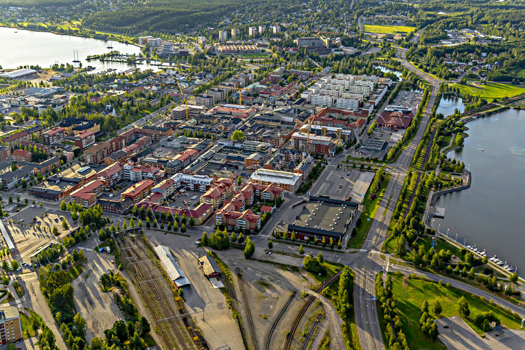 centrum, drnarbilder, drnarfoto, flygbild, flygbilder, Flygfoto, flygfoton, Landskap, Norrbotten, Pite, samhllen, sommar