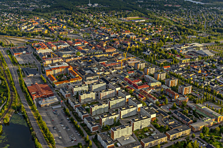 Piteå centrum Flygfoto centrum, drönarbilder, drönarfoto, flygbild, flygbilder, Flygfoto, flygfoton, Landskap, Norrbotten, Piteå, samhällen, sommar