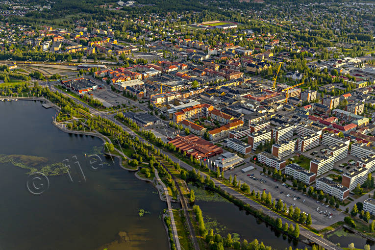 Piteå centrum Flygfoto centrum, drönarbilder, drönarfoto, flygbild, flygbilder, Flygfoto, flygfoton, Landskap, Norrbotten, Piteå, samhällen, sommar