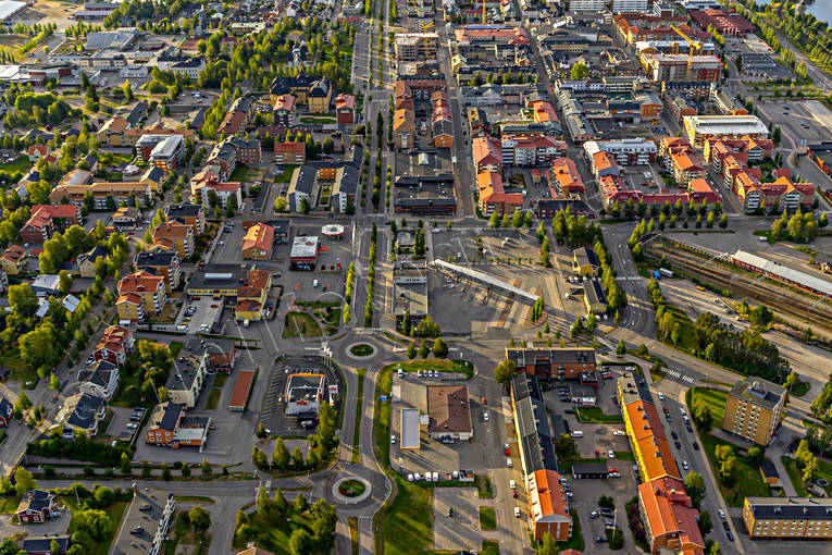 Piteå centrum Flygfoto centrum, drönarbilder, drönarfoto, flygbild, flygbilder, Flygfoto, flygfoton, Landskap, Norrbotten, Piteå, samhällen, sommar