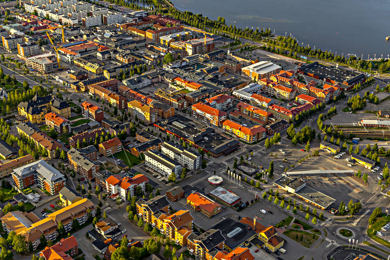Piteå centrum Flygfoto centrum, drönarbilder, drönarfoto, flygbild, flygbilder, Flygfoto, flygfoton, Landskap, Norrbotten, Piteå, samhällen, sommar