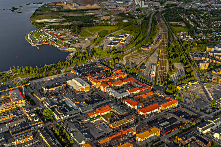 Piteå centrum Flygfoto banvall, centrum, drönarbilder, drönarfoto, flygbild, flygbilder, Flygfoto, flygfoton, järnväg, Landskap, Norrbotten, Piteå, samhällen, sommar