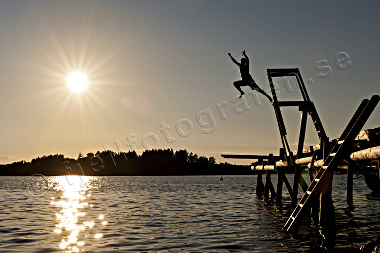 bada, Bohusln, brygga, friluftsliv, hav, hoppa, kust, natur, solnedgng, sommar, rstider, ventyr
