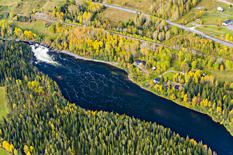 Ristafallet i Åreälven drönarbilder, drönarfoto, flygbild, flygbilder, Flygfoto, flygfoton, höst, Jämtland, Ristafallet, vattendrag, Åreälven, älvar