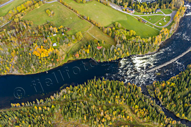 Ristafallet i Åreälven drönarbilder, drönarfoto, flygbild, flygbilder, Flygfoto, flygfoton, höst, Jämtland, Ristafallet, vattendrag, Åreälven, älvar