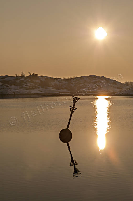 Bohusln, hav, kust, Landskap, sjmrke, solnedgng, vinter, rstider