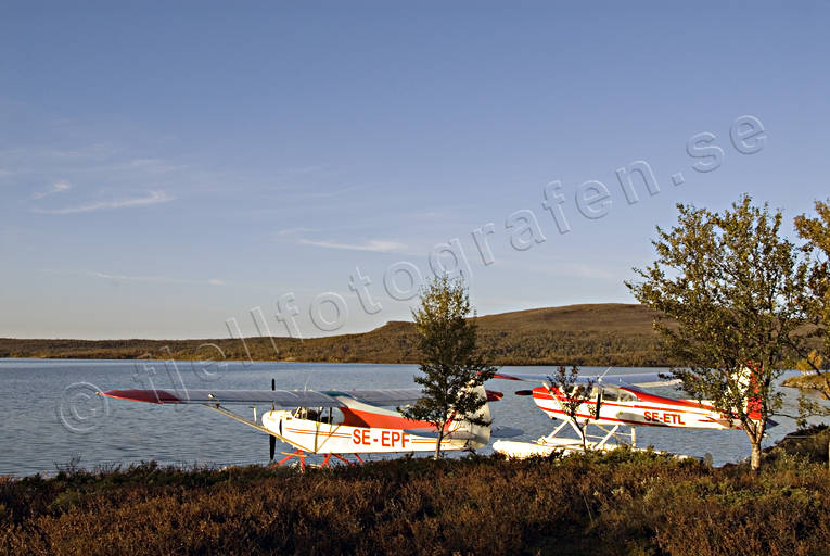 Sjöflygplan i fjällen Bredsjön, fjällen, flyg, flygplan, kommunikationer, luftfart, sjöflyg, sjöflygplan