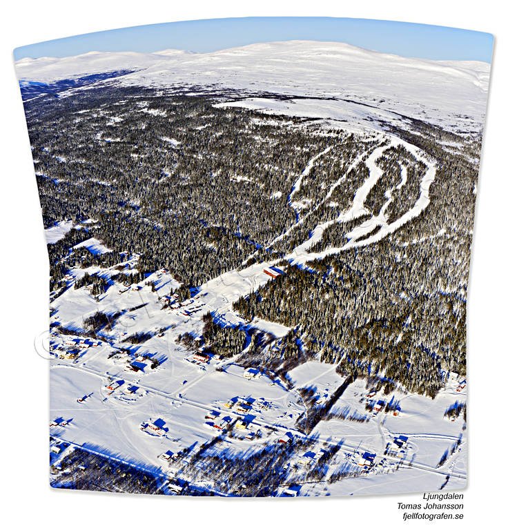 Skidbackar i Ljungdalen drönarbilder, drönarfoto, flygbild, flygbilder, Flygfoto, flygfoton, Härjedalen, Landskap, Ljungdalen, nedfarter, samhällen, skidbackar, vinter