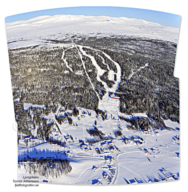 Skidbackar i Ljungdalen drönarbilder, drönarfoto, flygbild, flygbilder, Flygfoto, flygfoton, Härjedalen, Landskap, Ljungdalen, nedfarter, samhällen, skidbackar, vinter