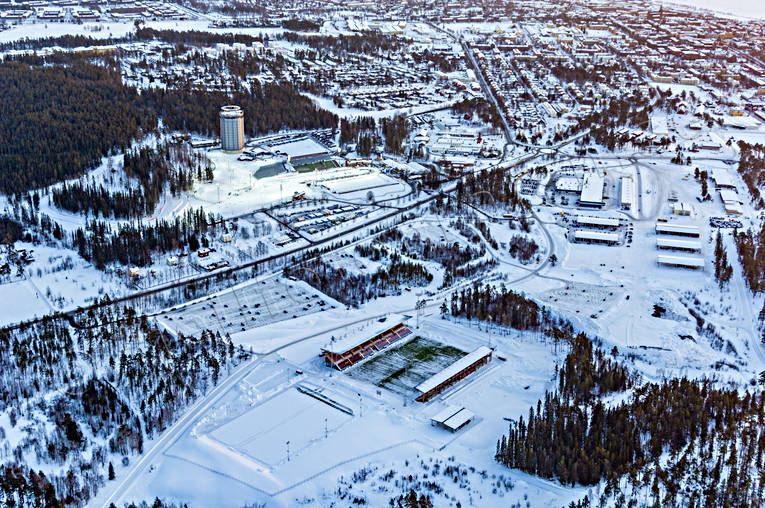 Arctura, arena, drnarbilder, drnarfoto, flygbild, flygbilder, Flygfoto, flygfoton, Jmtland, skidanlggning, skidbackar, skidort, skidskytte, Skidstadion, stder, tvlingsarena, vinter, VM 2008, stersund