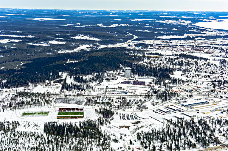 Arctura, drnarbilder, drnarfoto, flygbild, flygbilder, Flygfoto, flygfoton, Jmtland, skidskytte, Skidstadion, stder, tvlingsarena, vinter, VM 2008, stersund