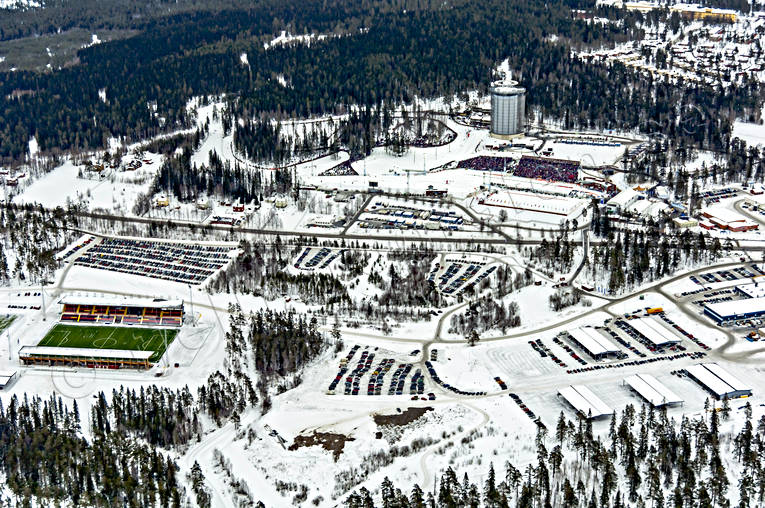 Arctura, drnarbilder, drnarfoto, flygbild, flygbilder, Flygfoto, flygfoton, Jmtland, skidskytte, Skidstadion, stder, tvlingsarena, vinter, VM 2008, stersund