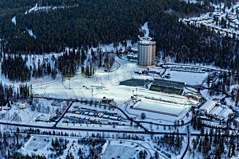 Skidstadion Östersund Flygfoto Arctura, arena, drönarbilder, drönarfoto, flygbild, flygbilder, Flygfoto, flygfoton, Jämtland, skidanläggning, skidbackar, skidort, skidskytte, Skidstadion, städer, tävlingsarena, vinter, VM 2008, Östersund
