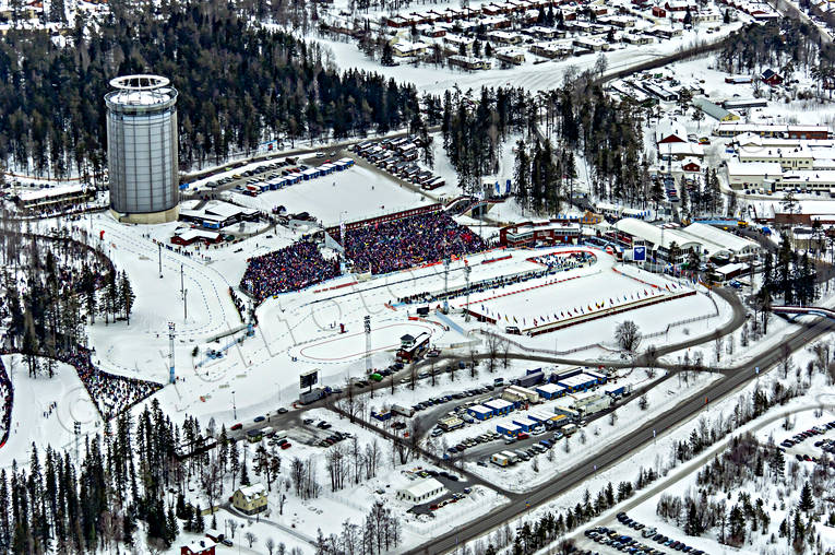 Skidstadion Östersund Flygfoto Arctura, drönarbilder, drönarfoto, flygbild, flygbilder, Flygfoto, flygfoton, Jämtland, skidskytte, Skidstadion, städer, tävlingsarena, vinter, VM 2008, Östersund