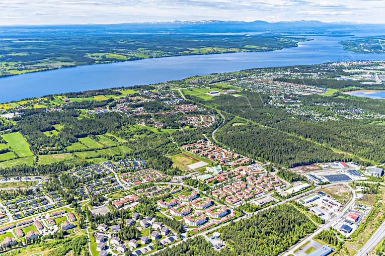 Skogsmon Östersund Flygfoto drönarbilder, drönarfoto, flygbild, flygbilder, Flygfoto, flygfoton, Jämtland, Skogsmon, sommar, städer, Östersund