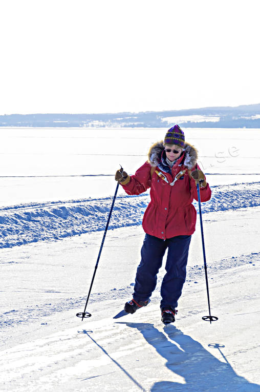 Skridskoåkare på Medvinden isar, Jämtland, långfärdsskridsko, medvinden, motljus, motsol, skridsko, skridskoåkare, skridskoåkning, vinter, vintersol, vinterstaden, vårvinter, årstid, årstider, äventyr, Östersund