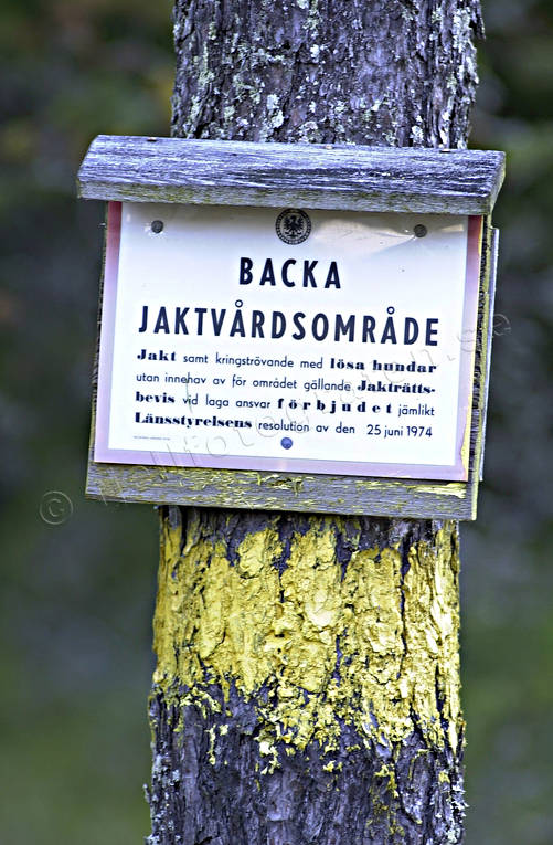 allmnjakt, Backa, hundfrbud, jakt, jaktvrdsomrde, skylt