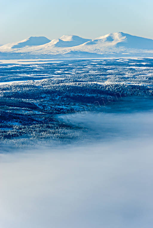 dimma, fjll, Jmtland, kallt, Landskap, Snasahgarna, vinter