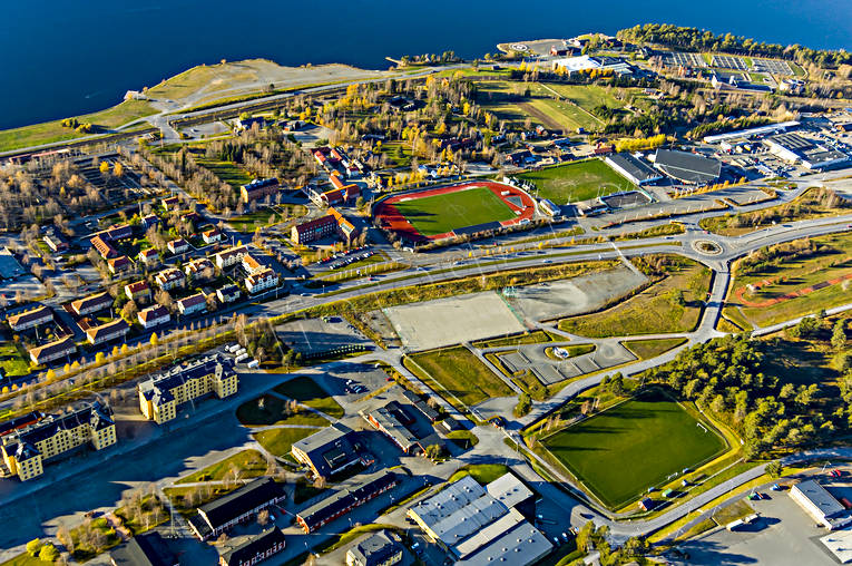 Stadsdel Norr Östersund drönarbilder, drönarfoto, flygbild, flygbilder, Flygfoto, flygfoton, Göviken, höst, i5, idrottsplan, Jamtli, Jämtland, reningsverk, Stadsdel Norr, städer, Östersund