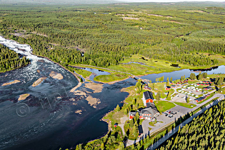 Storforsen i Piteälven anläggningar, drönarbilder, fall, flygbilder, Flygfoto, fors, forsar, hotell, Landskap, Norrbotten, Piteälven, Sevärdheter, Storforsen, turistattraktion, Varjisån, vattenfall