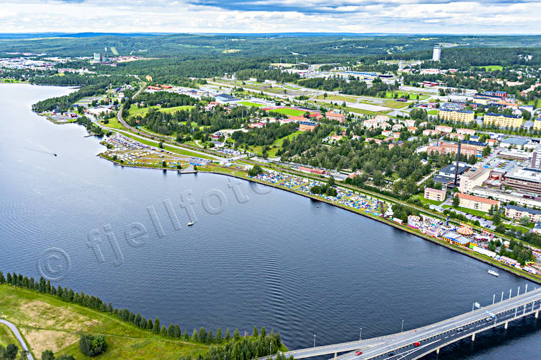 Storsjöyran i Östersund camping, drönarbilder, drönarfoto, festival, flygbild, flygbilder, Flygfoto, flygfoton, Jämtland, Norra stranden, stad, Storsjö, Storsjöyran, städer, tältplats, Yran, Östersund