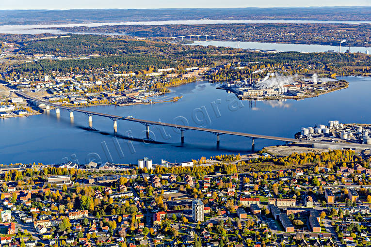 Sundsvallsbron Flygfoto bro, drönarbilder, drönarfoto, flygbild, flygbilder, Flygfoto, flygfoton, höst, Medelpad, städer, Sundsvall, Sundsvallsbron