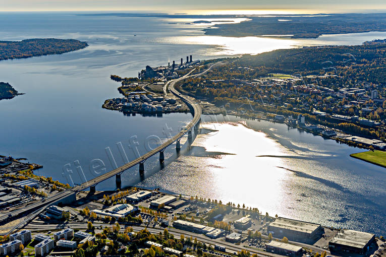 Sundsvallsbron Flygfoto bro, drönarbilder, drönarfoto, flygbild, flygbilder, Flygfoto, flygfoton, höst, Medelpad, städer, Sundsvall, Sundsvallsbron
