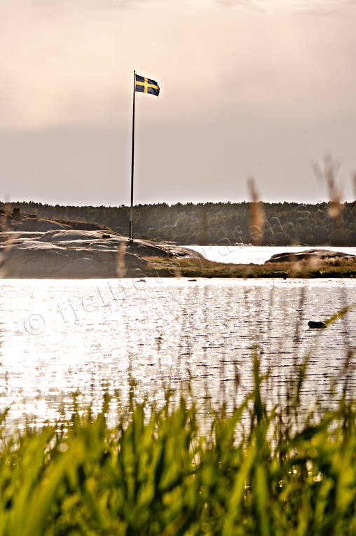 Bohusln, flagga, flaggstng, hav, kust, Landskap, natur, skrgrd, sommar, rstider
