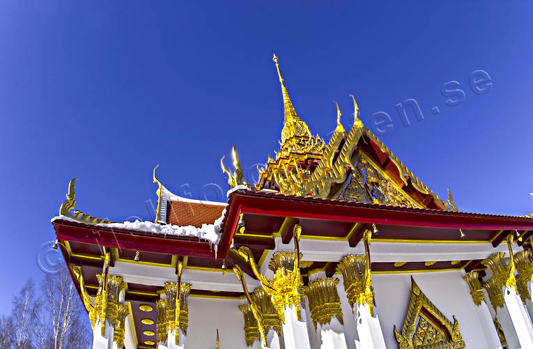 Thailändska paviljongen vintertid anläggningar, byggnader, Chulalongkorn, Chulalongkorns, förgylld, Jämtland, jämtlandsbilder, Kung Chulalongkorn, paviljong, paviljongen, sevärdhet, Sevärdheter, tempel, Thailändska, Thaipaviljongen, Utanede, vinter
