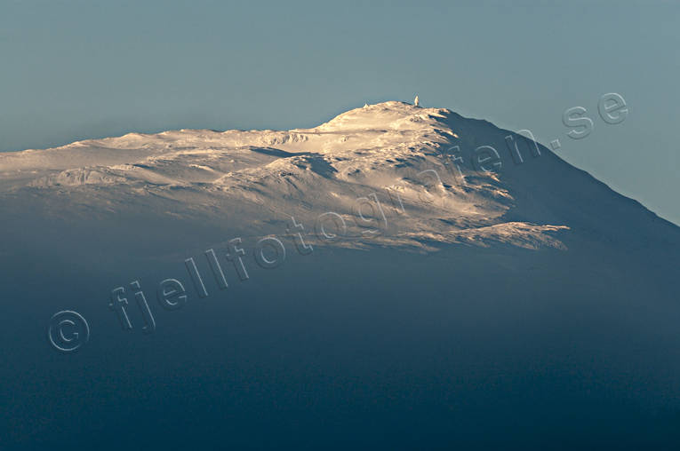 Toppen på Åreskutan fjäll, fjälltopp, is, Jämtland, Landskap, natur, snö, solnedgång, vinter, Åreskutan
