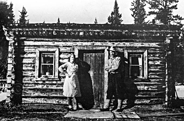 Trapperbostad i Kanada , ark, fångst, fångstmän, homecabin, jakt, trappern
