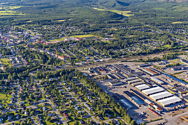 Träindustri i Älvsbyn drönarbilder, drönarfoto, flygbild, flygbilder, Flygfoto, flygfoton, Norrbotten, samhällen, sommar, såg, sågverk, Träindustri, Älvsbyn