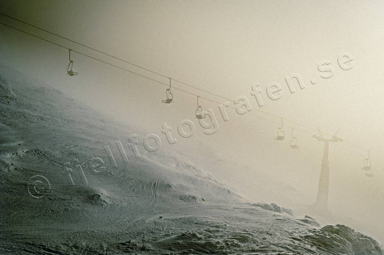 dimma, fjll, Jmtland, Landskap, lift, tusenmetsliften, vinter, rstider