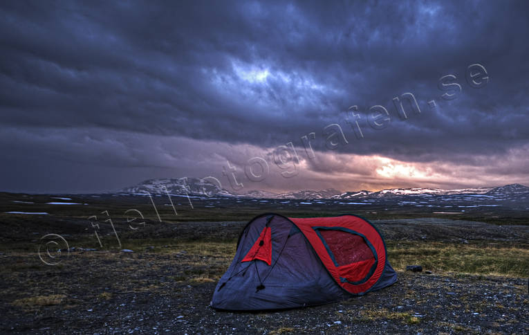 Tält på fjället himmel, Landskap, lappland, moln, natur, sommar, tält, vildmark, årstider, äventyr