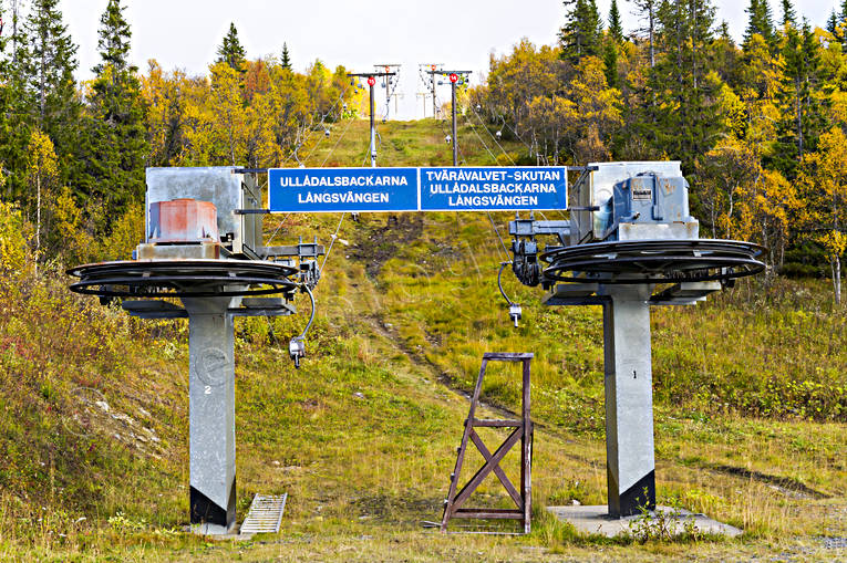 Ullådalsliftarna anläggningar, backe, höst, höstfärger, Jämtland, Landskap, lift, skidlift, släplift, Ullådalsbackarna, Ullådalsliftarna, vändhjul