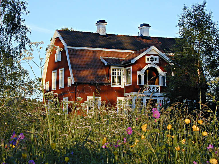 Villa i kvällsljus hus, Jämtland, kvällsljus, stuga, stugor, Villa