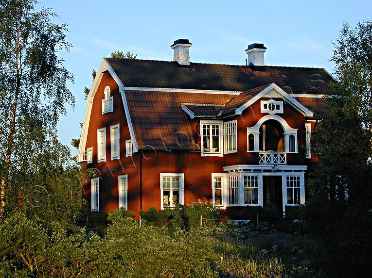 Villa i kvällsljus hus, Jämtland, kvällsljus, stuga, stugor, Villa